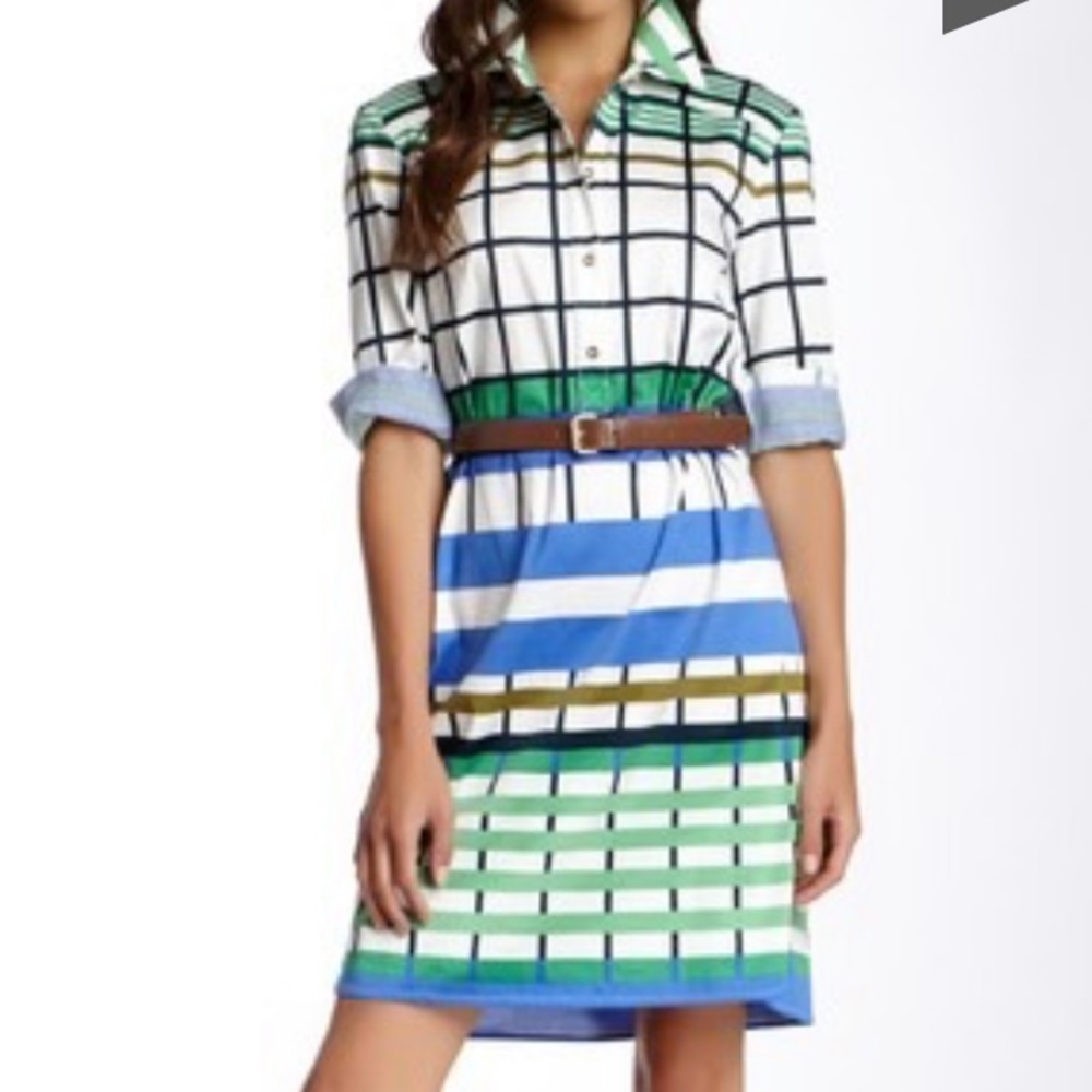 Donna Morgan Poplin Shift Shirt Dress with pockets
